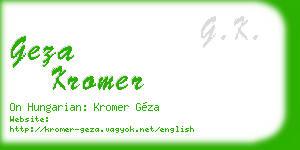 geza kromer business card